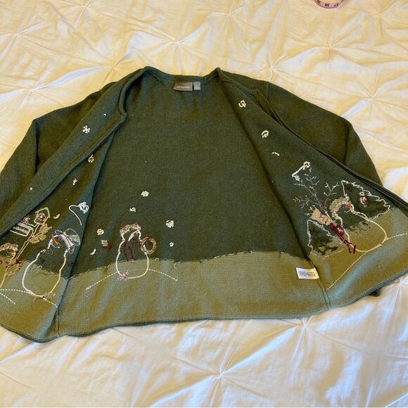 Croft & Barrow Women's Winter Snowman Fleece Zip up Sweater Size Large - Picture 7 of 13